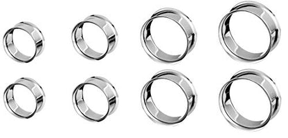 Forbidden Body Jewelry Ear Gauges, Ear Tunnels, Tunnels For Ears, Surgical Steel Mirror Finish Double Flared Tunnel Plug Earrings - style: 8pcs: 42/45/48/51mm