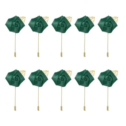 MECCANIXITY Groom Boutonnieres Rose Boutonnieres Pins for Wedding - color: Dark Green