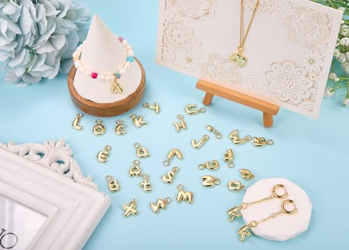 A-Z Bubble Letter Charms 18K Gold Filled Charms for Jewelry Making Gold Initial Alphabet Charms Pendants for Women Men Necklace Choker Bracelet Making - color: A-Z Letters