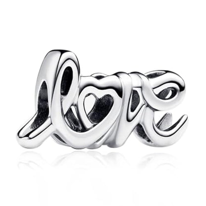 10 Pack Silver Bead Charms for Bracelets and Necklaces Pendant Dangle Beads Jewelry Gifts for Women Charm Set - color: Love Animals