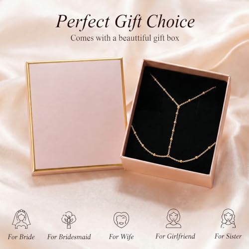 Back Necklace for Backless Dress Rhinestone Body Chain Jewelry for Women Backdrop Necklace Bridal Dress Crystal Wedding Jewelry Gift - color: A6：beaded
