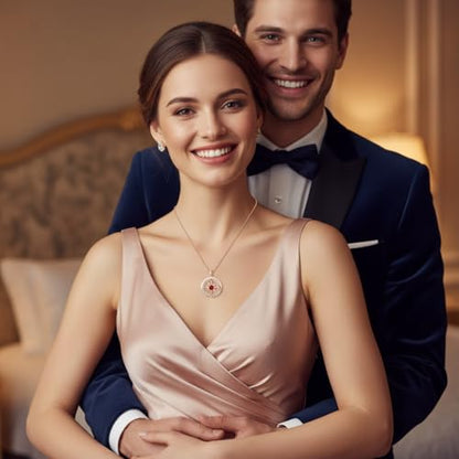 Compass Necklace for Women Wife Girlfriend Mom Daughter Gifts | S925 Silver Jewelry For Anniversary 18K Rose Gold Gifts For Birthday Christmas Mothers Valentines Day 12 Birthstones - style: 01-January-Rose Gold