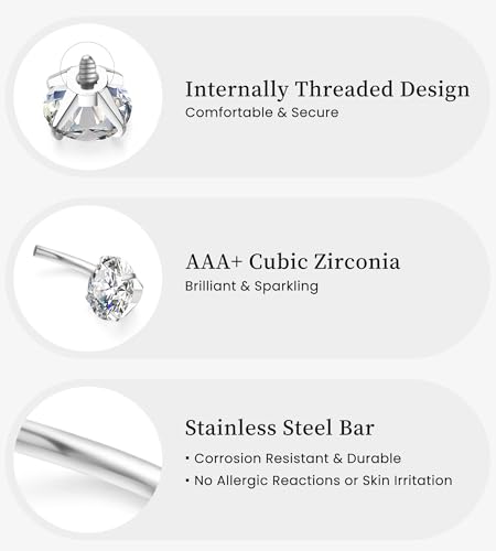 BSJ4U Belly Button Ring Gold Plated Silver CZ Belly Rings for Women Heart Butterfly Flower Dangle Navel Belly Button Piercing Jewelry - color: Silver Belly Button Rings