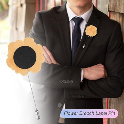 M METERXITY Flower Lapel Pins for Men, Boutonnieres Pin Camellia Flower Groom Boutonnieres for Wedding/Graduation - color: Skin Pink