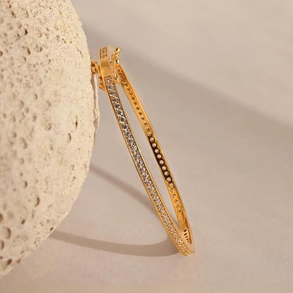 Bangle Bracelets for Women, Dainty Delicate Stacking CZ Diamond Bracelet, 18K Gold Plated Silver, Gold Jewelry, Mother’s Day Gifts for Mom - style: 05-Gold Diamond Tennis