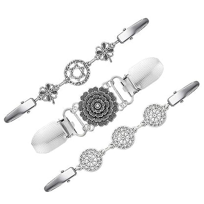 3 Styles Vintage Shirts Dresses Shawl Clips for Women Girls Retro Cardigan Collar Clips Brooch for Clothing - style: Style 3