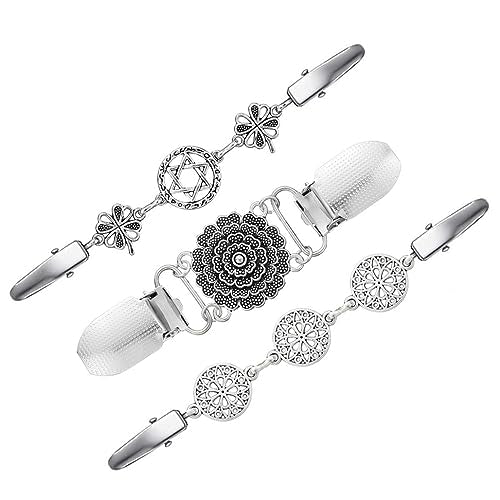 3 Styles Vintage Shirts Dresses Shawl Clips for Women Girls Retro Cardigan Collar Clips Brooch for Clothing - style: Style 3