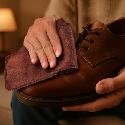 10 Pcs Shine Shoes Cloth Kit Polish Dauber Applicators Cleaning Leather Shoes Boots Microfiber Care Cloths Suede Cleaner(Microfiber, Brown)