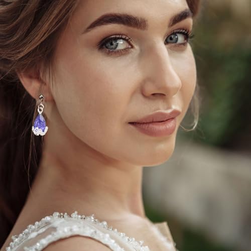 12 Pairs Clip on Earrings for Women Charm Teardrop Crystal Drop Dangle Earrings Huggie Hoop Ear rings Jewelry Set Christmas Valentine's Day Holiday Present