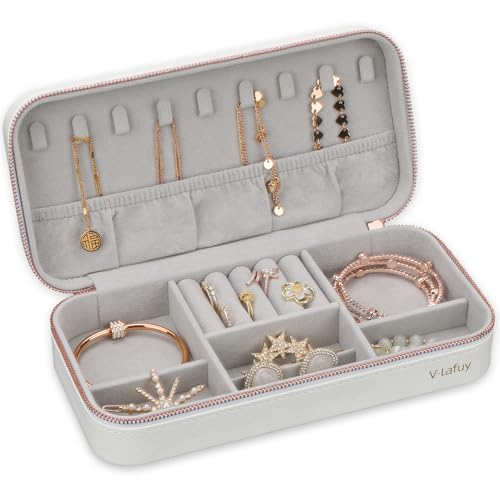 Jewelry Box Small Jewelry Boxes, PU Leather Portable Travel Jewelry Case, Large Capacity for Rings Earrings Necklaces Bracelets Watch, White C - color: C White, size: Style C