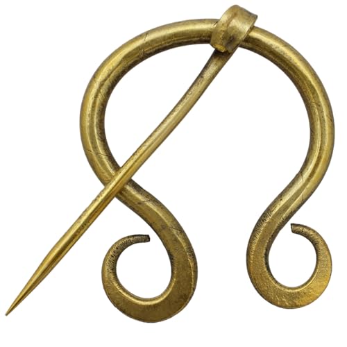 Armory Replicas™ Hand Forged Solid Brass Medieval Cloak Brooch – Viking, Celtic & Fibula Garment Pin Collection - style: Medieval Horseshoe