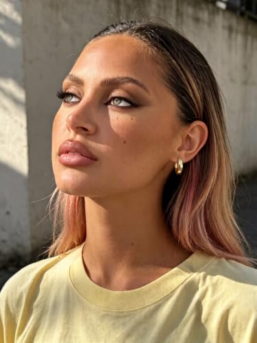 Bestyle Gold Huggies Earrings for Women Hypoallergenic 925 Sterling Silver Post Huggie Hoop Earrings Thick Lightweight Small Hoop Earrings 8/10/12/14mm - color: Gold, size: 14mm