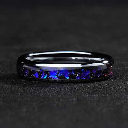 4mm 6mm 8mm Tungsten Rings With Various Inlay Materials Couples Matching Engagement Wedding Promise Matching Ring Set for Women Men - color: Silve Orion 8mm