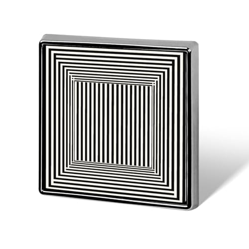 Op Art Simple Black And White Line Unisex Brooches & Pins Square Lightweight Lapel Badge Jewelry for Clothing Shawl Hat