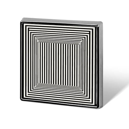 Op Art Simple Black And White Line Unisex Brooches & Pins Square Lightweight Lapel Badge Jewelry for Clothing Shawl Hat