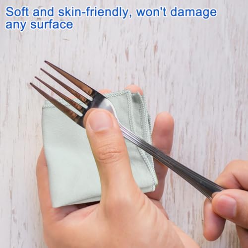 4 Pcs Horsehair Detail Brush Set, 2 Sizes Horsehair Silver Cleaning Brushes + 2 Pcs Polishing Cloth for Silverware, Silver Polish Set for Silverware Plateware Jewelry Sterling Cutlery Metal - size: 2Brushes+2Polishing Cloth