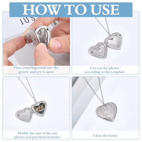 24Pcs Heart Photo Frame Charm 2 Styles Flat Round Stainless Steel Photo Locket Pendants Blank Memory Locket Picture Charms for Necklace Jewelry Making DIY Craft Women Gift - size: Multi Size