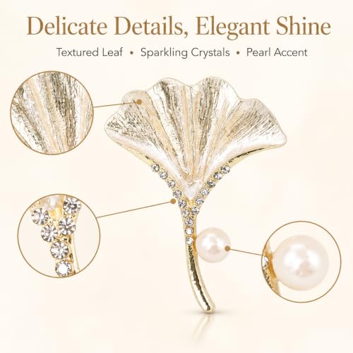 Brooch Pin for Women Rhinestone Peacock Crystal Delicate Animal Brooch Lapel Pins Girls Fashion Jewelry Gift for Christmas Brooch Birthday Jewelry Gift - style: silver Ginkgo