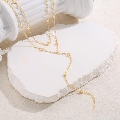 Tewiky Layered Necklaces for Women 14k Gold Plated Chain Necklace Set | Chunky Herringbone/Snake/Rope/Box/Cuban Link Chain for Women, Layering Stack Choker Necklace, Dainty Jewelry Set Non Tarnish - color: Gold--style N