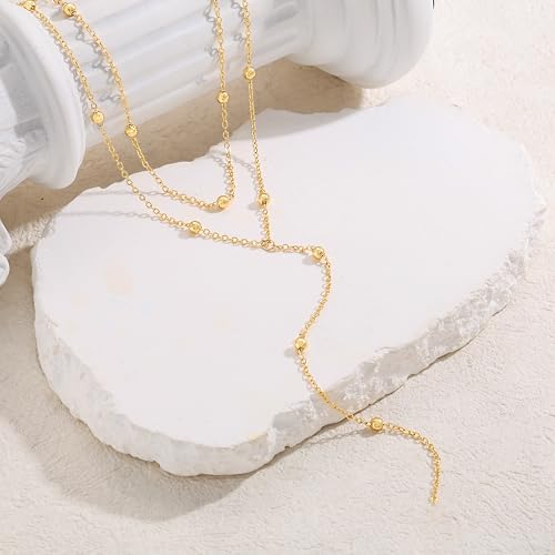 Tewiky Layered Necklaces for Women 14k Gold Plated Chain Necklace Set | Chunky Herringbone/Snake/Rope/Box/Cuban Link Chain for Women, Layering Stack Choker Necklace, Dainty Jewelry Set Non Tarnish - color: Gold--style N