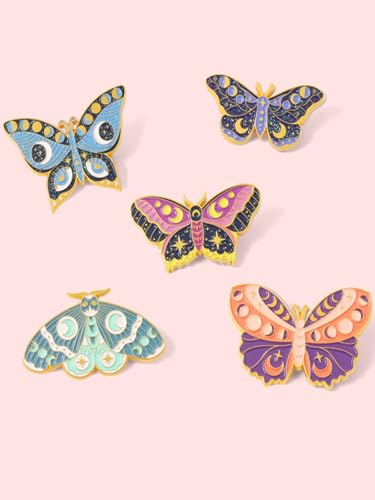 Cartoon Animal Enamel Brooch Set Cute Butterfly Duck Cat Lapel Pins for Backpacks Jacket Decoration Gifts for Friends - style: Butterfly