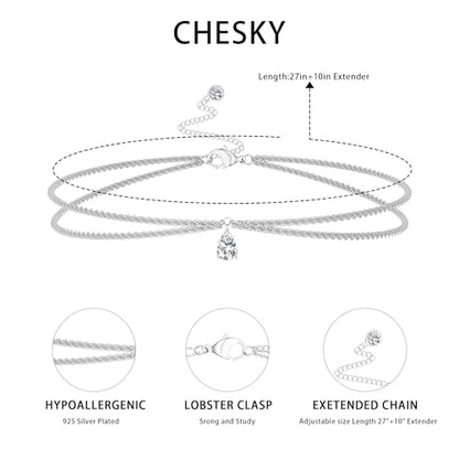 CHESKY Silver Plated Waist Chain Body Chain Jewelry, Belly Chain for Women - style: 5