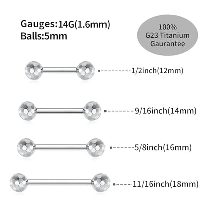 PEAKLINK Internally Threaded Nipple Rings Titanium Nipple Bars Piercing Jewelry 1 Pair Tongue Rings Eyebrow Jewelry Bridge Piercings - color: Silver Cuts Nipple Curved Barbell