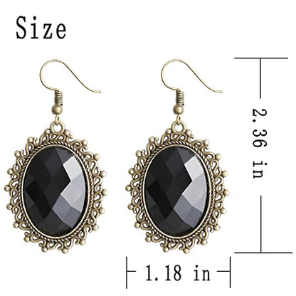 Black Sexy Lace Choker Necklaces Gothic Tassel Collar Choker Halloween Party Accessories for Women - color: Black earrings