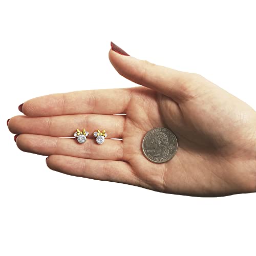 Minnie Mouse Birthstone Stud Earrings Women | Birthstone Earrings for Women - color: April-Yellow