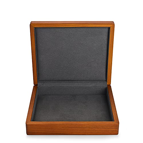 Oirlv Solid Wood Ring Jewelry Box Organizer Earrings Jewelry Drawer Organizer Tray with Lid (Grey Flat Box) - color: Grey Flat Box
