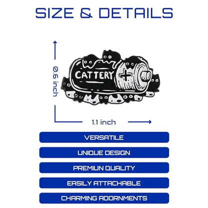 Enamel Pins, Cute Pins for Backpacks, Hat Pins, Novelty Brooch Pins, Backpack Pins, Lapel Pins for Men, Women, Girls, Boys. For Lanyard, Bags, Hats, Caps, Clothing - color: Cattery