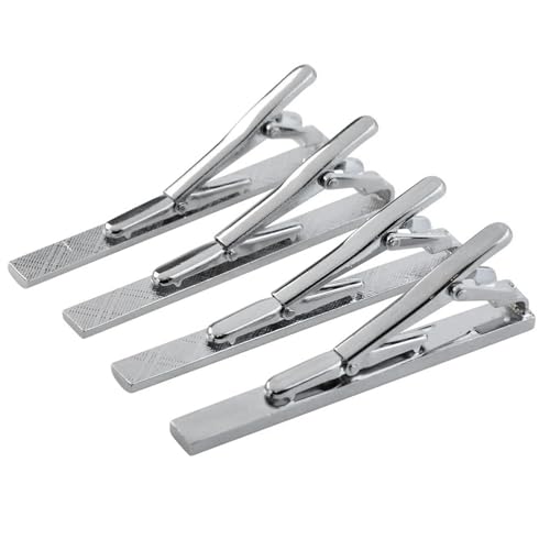 4 Pcs Stainless Steel Tie Clips for Men Classic Tie Bar Clip for Formal Business Wedding Party Fathers Day Gift - style: Classic