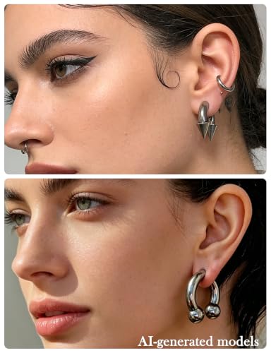 20G-00G Septum Rings horseshoes Nose Rings Hoops 316L Surgical Steel Snake Bites Lip Nipple Ring Cartilage Tragus Helix Rook Conch Daith Earrings Pa Piercing Jewelry for Women Men - style: 8G(3.0mm)-Dia:10mm