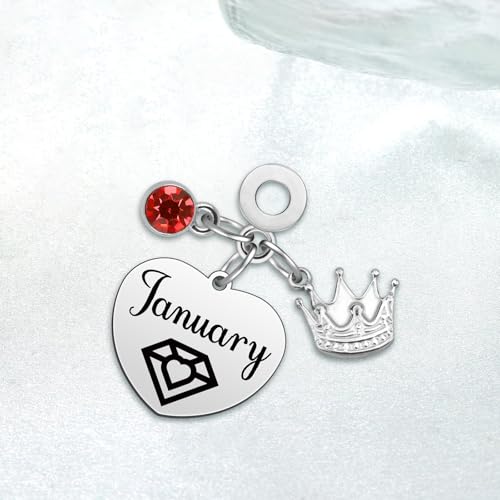 Birthday Gifts for Women Birthstone Charms for Bracelets Necklaces Jewelry Gift for Mom Wife Daughter Granddaughter Niece Sister Girlfriend - color: January