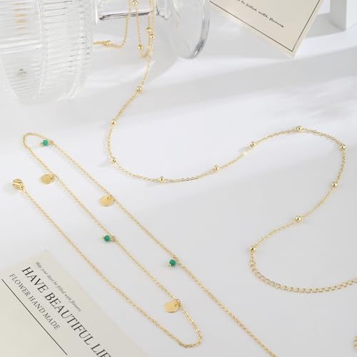 VIROMY Gold Waist Beads Chain for Women Waterproof Belly Chain Body Belt Chain Beach Accessories Body Women's Jewelry - style: Style A-GD