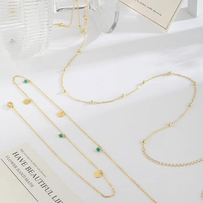 VIROMY Gold Waist Beads Chain for Women Waterproof Belly Chain Body Belt Chain Beach Accessories Body Women's Jewelry - style: Style A-GD
