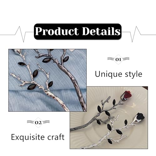 4 Pcs Rose Metal Hair Sticks Exquisite Flower Metal French Hair Pin for Women Styling Accessories, Wedding and Party Headpieces