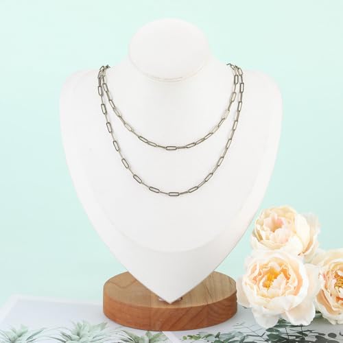 UMAOKANG 32.8 Feet Bronze Plated Brass Jewelry Making Chains Bulk Paperclip Chain for Jewelry Making Jewelry Supplies Findings - color: Bronze Paperclip
