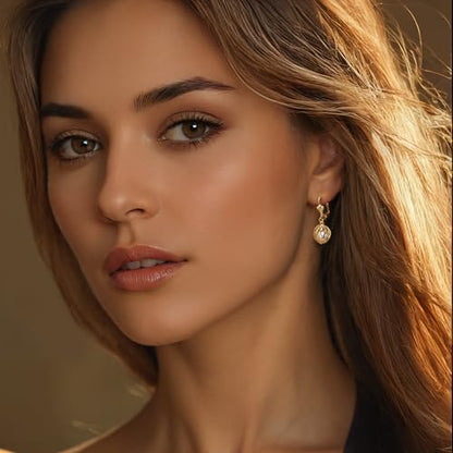 Barzel 18K Gold Plated Pearl Dangling Drop Earrings