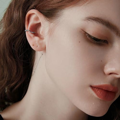 Colorful CZ Wave Ear Cuffs Cartilage Earrings Silver Plated Rainbow Crystal Rhinestone Non Piercing Clip On Wrap Earring Jewelry for Women