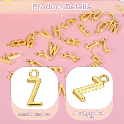 uxcell Letter Charm, Alloy Letter Initial Alphabet Charm for DIY Craft Jewelry Making Bracelets Earrings Necklace - color: Gold - Z