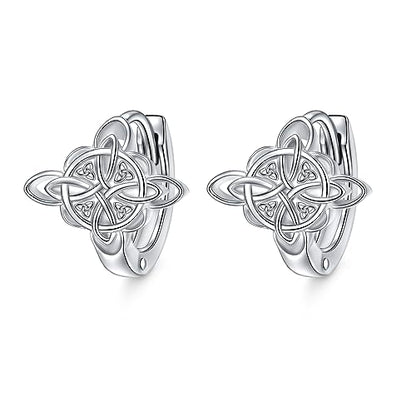 S925 Sterling Silver Celtic Knot Earrings for Women Irish Good Luck Drop Dangle Hook Earrings - style: Huggie