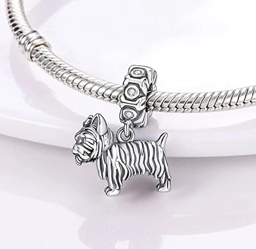 Vegas Safety Chain Sun Birthday Mom Camera Dog God Psalm Bead Pendant 925 Sterling Silver Dangle Compatible With Pandora Moments Charm Bracelet - style: Yorkshire Terrier Charm Dog Puppy Animal Pet