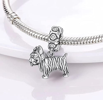 Vegas Safety Chain Sun Birthday Mom Camera Dog God Psalm Bead Pendant 925 Sterling Silver Dangle Compatible With Pandora Moments Charm Bracelet - style: Yorkshire Terrier Charm Dog Puppy Animal Pet