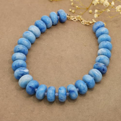 We We Chunky Colorful Beaded Necklace for Women Large Boho Statement Bead Chokers Necklaces Turquoise Blue Big Beads Jewelry Neck Summer Beach - color: sea blue