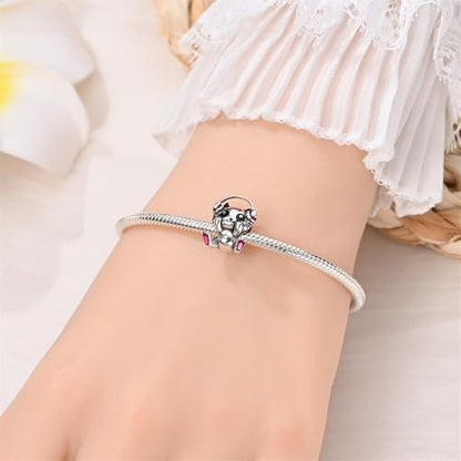 925 Sterling Silver Charms for Bracelets and Necklaces Beads Charms Jewelry Gift for Women - color: Music Cat Charm