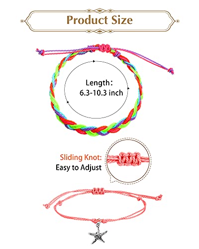 Hicarer 21 PC Surfer Wave Friendship Bracelet Set Waterproof Adjustable Boho Beach String Anklets Bulk, Summer Gift for Women - style: Classic Style