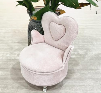 Openable Sofa Jewelry Box, Earrings Necklace Storage,Single Sofa | Miniature Sofa Velvet Chair, Gift for Girls and Women - color: Single Sofa