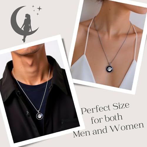 Custom Moon Phase Necklace Gift for Birthday | Personalized Name and Special Date Engraved Pendant with Gift Box, Handmade Jewelry for Birthday, Anniversary, or Memorial - style: Star Map