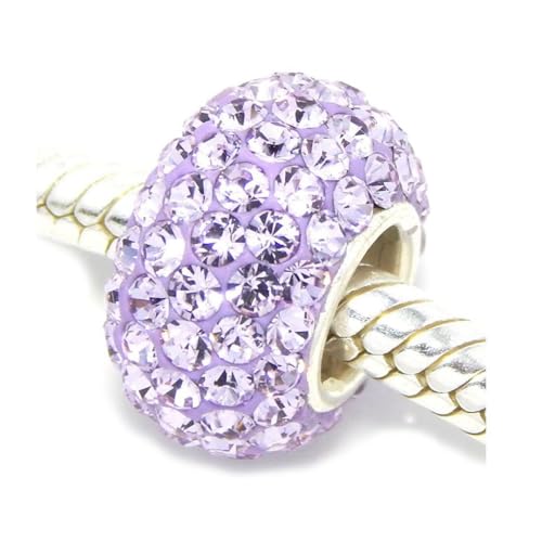 Adabele 1pc Solid 925 Sterling Silver Jan-Dec Birthstone Bead Charm - color: June